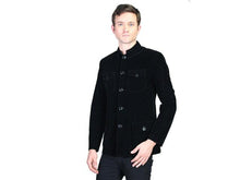 Mao Jacket - Black Velveteen