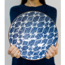 9.75" Blue on White Design Serving Bowl