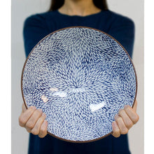 9.75" Blue on White Design Serving Bowl