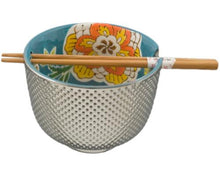 Metallic Ceramic Bowl with Chopsticks