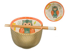 Metallic Ceramic Bowl with Chopsticks