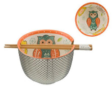 Metallic Ceramic Bowl with Chopsticks
