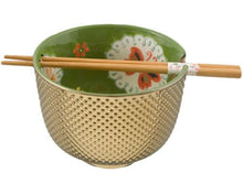 Metallic Ceramic Bowl with Chopsticks