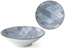 9.75" Blue on White Design Serving Bowl