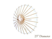Hand Painted Nylon Organza Parasol - White