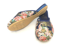 Printed Double Crane Design Fabric Slippers