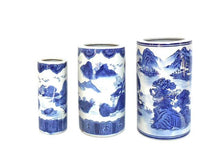 Blue on White Landscape Design Porcelain Holder