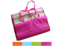 Straw Beach Mat with Color Fabric Cover