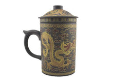 Gold Dragon Design Terra Cotta Mug with Infuser