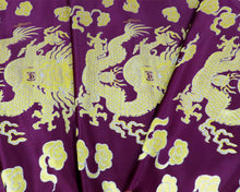Dragon Cloud Brocade Fabric - Purple