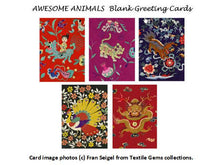 Textile Gems Greeting Cards - Awesome Animals