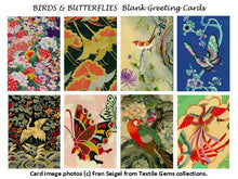 Textile Gems Greeting Cards - Bird & Butterfly
