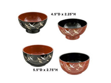 Crane Design Two Tone Lacquer Bowl