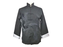 Embroidered  Dragon Design Mandarin Collar Jacket - Linen Cotton