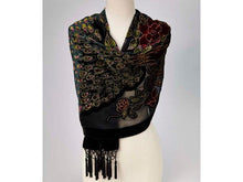 Peacock Design Velvet Shawl