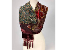 Peacock Design Velvet Shawl