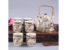 Bamboo Handle Tea Set (1 Tea Pot & 6 Cups)