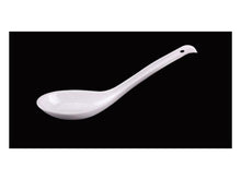 White Ceramic Spoon w/Stopper Handle - Flat Bottom