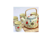 Bamboo Handle Tea Set (1 Tea Pot & 6 Cups)