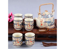 Bamboo Handle Tea Set (1 Tea Pot & 6 Cups)