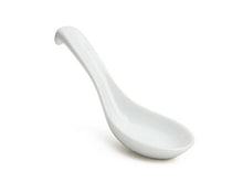 White Ceramic Spoon w/Stopper Handle - Flat Bottom