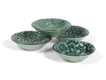 Antique Green Flare Edge Bowl Set  (5.5")