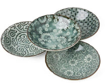Antique Green Flare Edge Bowl Set  (5.5")