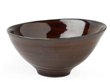 Kasuga Kohaku Brown Ripples Design Bowl