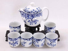 Blue on White  Design Tea Set (6 Cups & 1 Tea Pot)