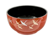 Crane Design Two Tone Lacquer Bowl