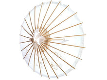 Hand Painted Nylon Organza Parasol - White
