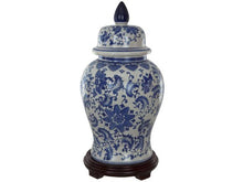 Blue on White Ceramic Temple Jar