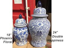 Blue on White Ceramic Temple Jar