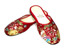 Printed Peony Design Fabric Slippers