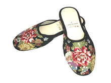 Printed Peony Design Fabric Slippers