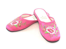 Butterfly Peony Embroidery Satin Slippers