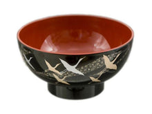 Crane Design Two Tone Lacquer Bowl